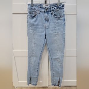 Pistola skinny frayed front seam jeans